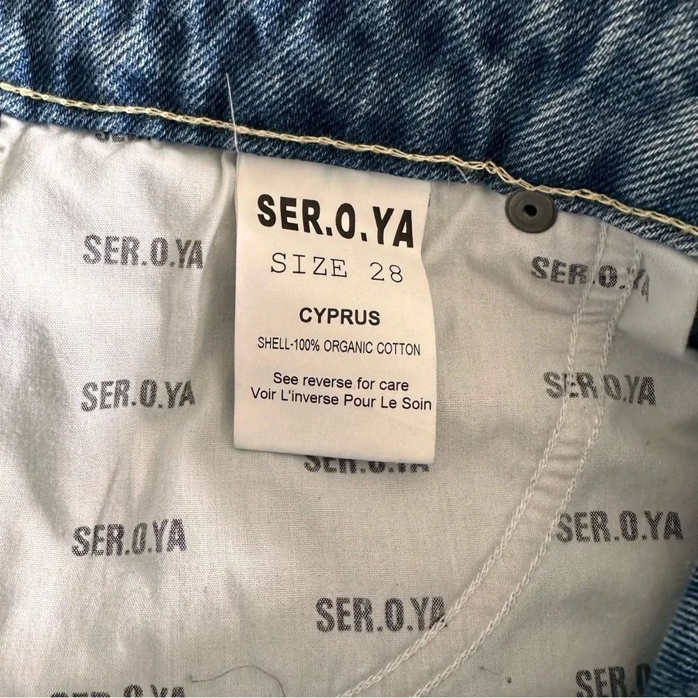 Revolve SER.O.YA Holly Foldover Denim Mini Skirt Sz 28
